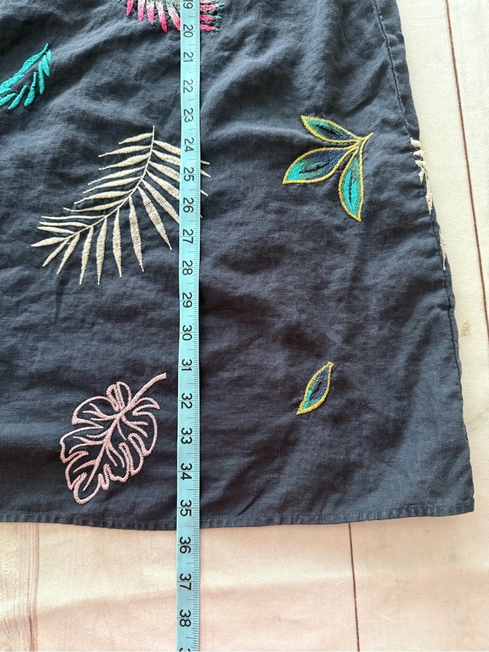 Johnny Was Kaluhi Tunic Dress 2X Lagenlook Boho Embroidered 100% Linen Tropical - Picture 9 of 12